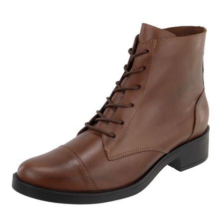 Bota Feminina Cano Curto Em Couro Casual... - Maria Paula Store