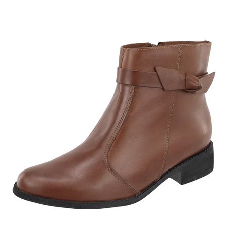 Bota Feminina Casual Nó Em Couro Cano Cu... - Maria Paula Store