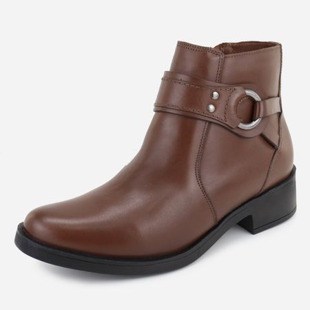 Bota em Couro Salto Baixo Luísa Cacau - Maria Paula Store