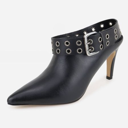 Mule Boot em Couro Leve Bico e Salto Fin... - Maria Paula Store