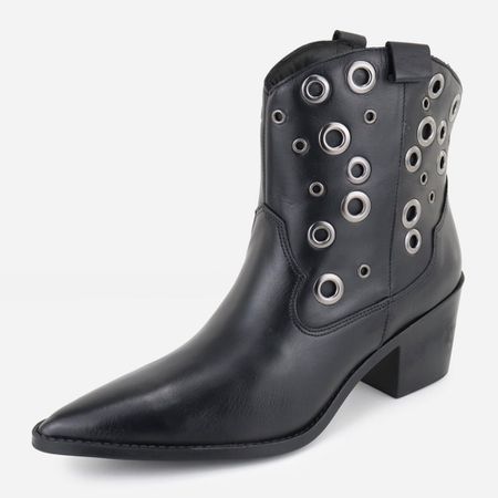 Bota Em Couro Country Karine Preto - Maria Paula Store