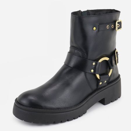 Bota Em Couro Cano Médio Carla Preto - Maria Paula Store