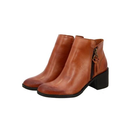 Bota em Couro Maria Paula Cano Curto Ter... - Maria Paula Store