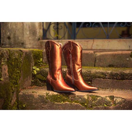 Bota Texana Western Country Em Couro Fem... - Maria Paula Store