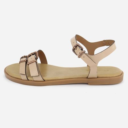 Rasteira Couro Rasteirinha Fivela Sibele... - Maria Paula Store