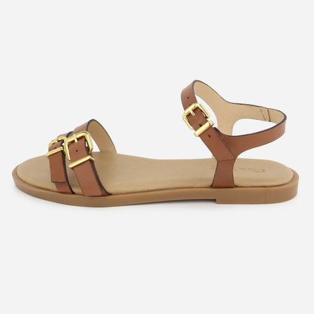 Rasteira Couro Rasteirinha Fivela Sibele... - Maria Paula Store
