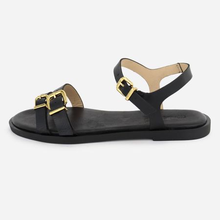 Rasteira Couro Rasteirinha Fivela Sibele... - Maria Paula Store