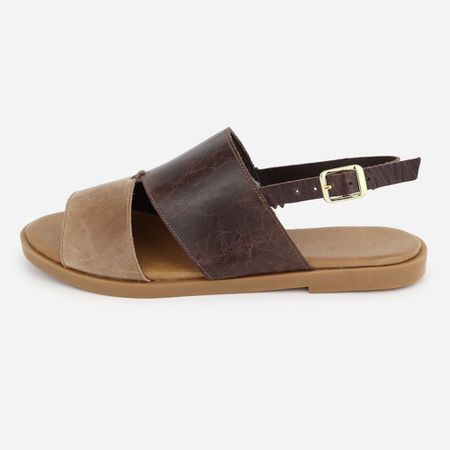 Rasteira Couro Maria Paula Tiras Largas ... - Maria Paula Store