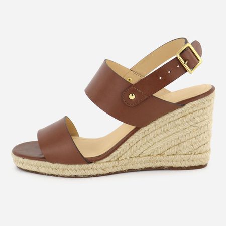 Tamanco Anabela Couro Salto Grosso Valqu... - Maria Paula Store