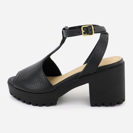 Tamanco Feminino Tratorada Couro Salto B... - Maria Paula Store