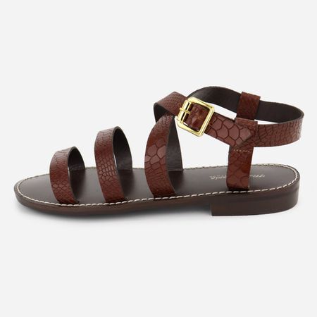 Rasteira Feminina Couro Tiras Finas Sami... - Maria Paula Store