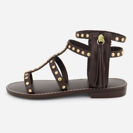 Sandália Rasteira Feminina Couro Zíper Í... - Maria Paula Store