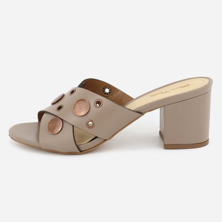 Tamanco Feminino Couro Calce Fácil Yara ... - Maria Paula Store