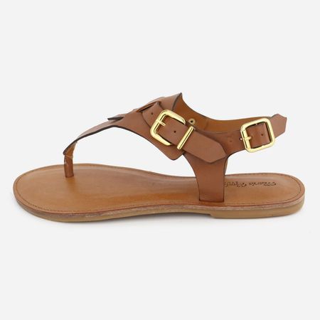Sandália Rasteira Couro Palminha Confort... - Maria Paula Store