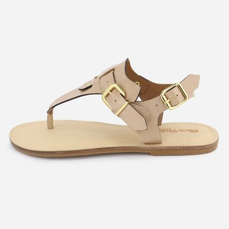 Sandália Rasteira Couro Palminha Confort... - Maria Paula Store