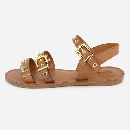 Sandália Rasteira Couro Palminha Confort... - Maria Paula Store