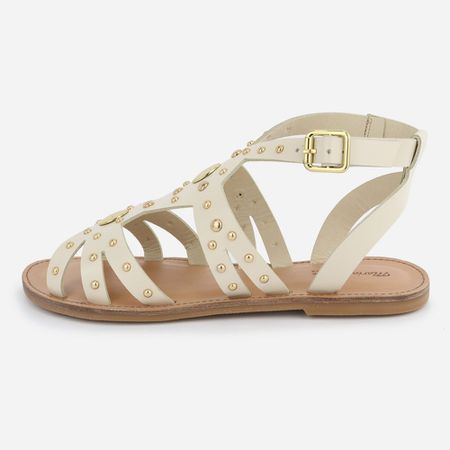 Sandália Rasteira Couro Palminha Confort... - Maria Paula Store