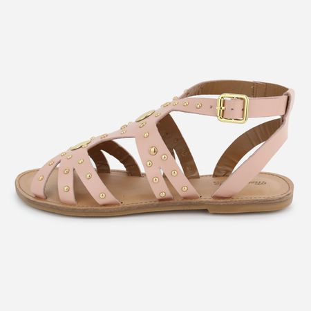 Sandália Rasteira Couro Palminha Confort... - Maria Paula Store