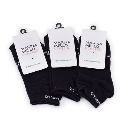 Kit Meia Sapatilha Preta - Marina Mello
