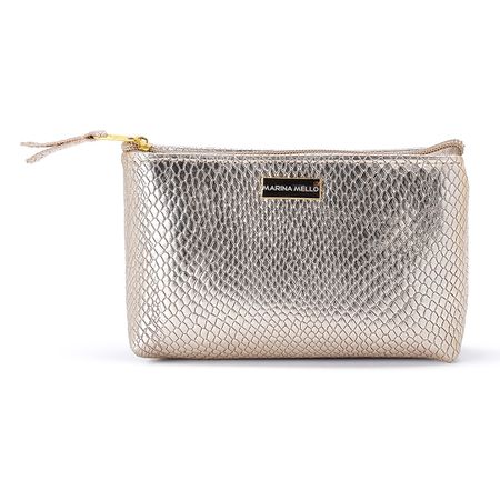 Necessaire Sienna em Couro Croco Pequena - Marina Mello