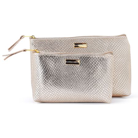 Kit Necessaire Sienna em Couro Croco - Marina Mello