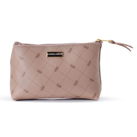 Necessaire Sienna em Couro Nude Média - Marina Mello