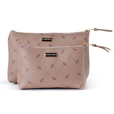 Kit Necessaire Sienna em Couro Nude - Marina Mello