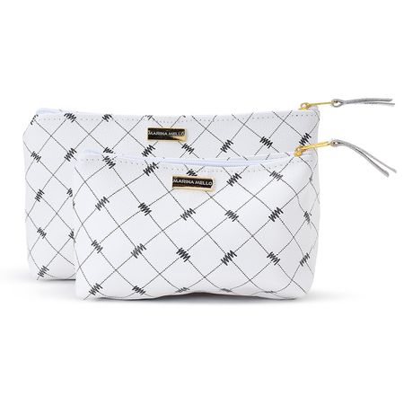 Kit Necessaire Sienna em Couro P&B - Marina Mello