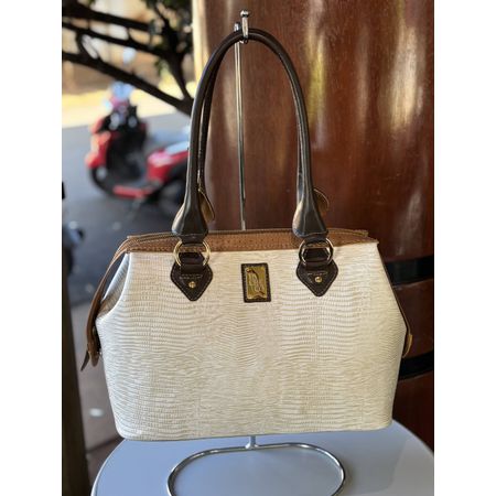 Bolsa em Couro Legítimo Lezard Cru / Café - 40947 ... - PACHECO CALÇADOS