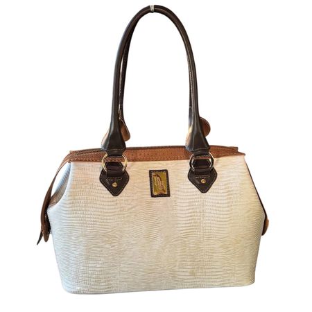 Bolsa em Couro Legítimo Lezard - Off White / Cela ... - PACHECO CALÇADOS