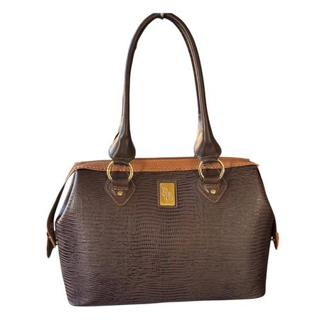 Bolsa em Couro Legítimo Lezard - Café / Cela - 409... - PACHECO CALÇADOS