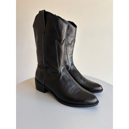 Bota em Couro Legítimo - 19092 - Preto - PACHECO CALÇADOS