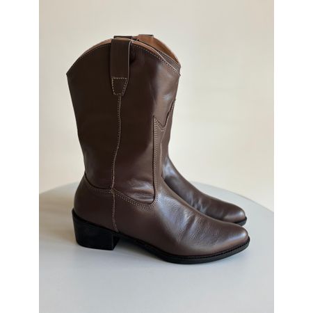Bota em Couro Legítimo - 19092 - CAFÉ - PACHECO CALÇADOS
