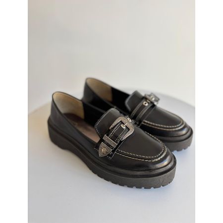 Mocassim Ravena em Couro Legítimo - 1302 - PRETO - PACHECO CALÇADOS