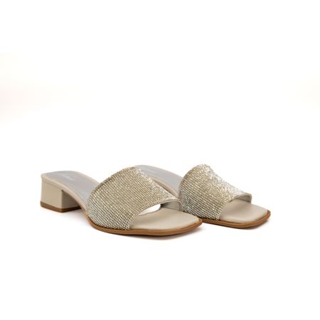 Tamanco em Couro Legítimo Off White - 6296 - OFF W... - PACHECO CALÇADOS