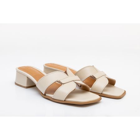 Tamanco em Couro Legítimo Off White - 6310 - OFF W... - PACHECO CALÇADOS