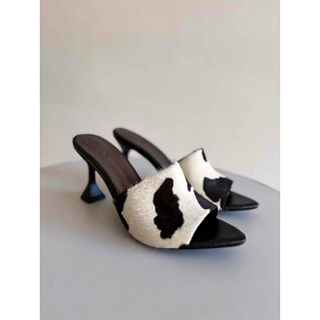 Tamanco Cow Print em Couro Legítimo de Pelo - 637... - PACHECO CALÇADOS