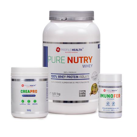 Kit PureNutry Whey Isolate+Creapro+Imunofer - PROFILE HEALTH