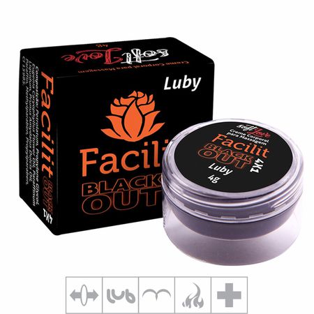 **Gel Para Sexo Anal Facilit Blackout 4x1 Luby 4g (00433) - Padrão