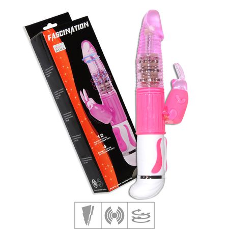 Vibrador Rotativo Com Estimulador Coelho Fascination SI (5377) - Rosa