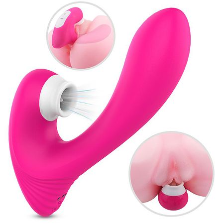 *Vibrador Com Estimulador Recarregável Dawn SI (6213) - Rosa