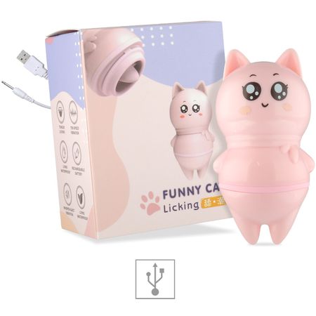 Estimulador Recarregável Formato de Gato Funny Cat SI (7286-ES016) - Rosa