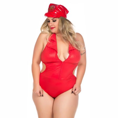 *Fantasia Bombeira de Luxo Plus Size (PS2066) - Padrão