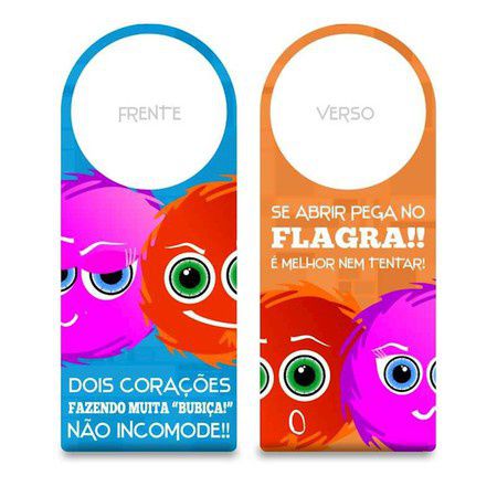 Aviso De Porta Fofuras Da Maçaneta (ST190) - Dois Corações Fazend