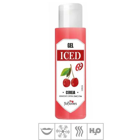 *PROMO6 - Gel Comestível Hot Flowers Iced 69 35ml Validade01/26 (ST572) - Cereja