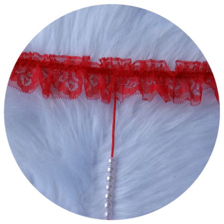*Calcinha Com Pérola e Alça em Renda 50 Tons (17553) - Vermelho