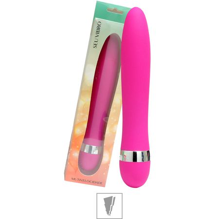 *Vibrador Personal Toque Aveludado Multivelocidade 15x10cm VP (PS011) - Magenta