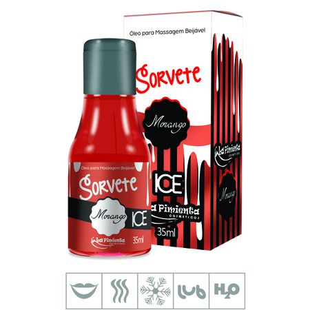 Gel Comestível Sorvete Ice 35ml (ST325) - Morango