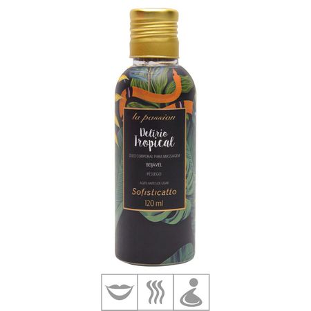 Óleo Para Massagem Beijável Delírio Tropical 120ml -(17893) - Pêssego