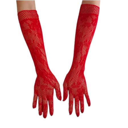 Luva Arrastão Trabalhada (17904) - Vermelho